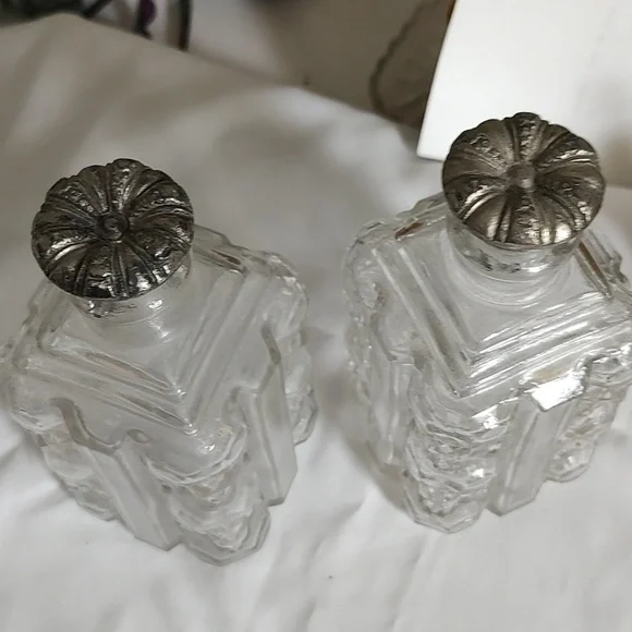 Vintage Glass Bottles with Silver Tops - Picture 7 of 7
